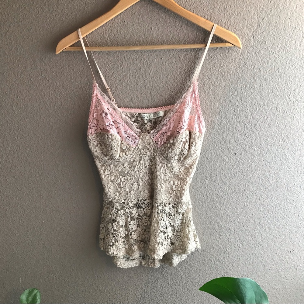 LOVE CULTURE - Lace Tank, Open Back